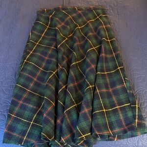 Elegant Plaid A-Line Skirt - Green and Yellow